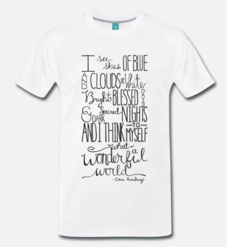 Футболка Lui ARMSTRONG SATCHMO SAX WHAT A WONDERFUL WORLD 1 S-M-L-XL-2XL-3XL |