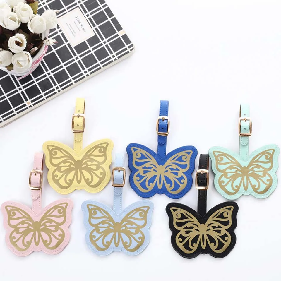 

Newest Travel Accessories Gilt Rose Luggage Tag Women Portable PU Leather Label Suitcase ID Address Holder Baggage Boarding Gift
