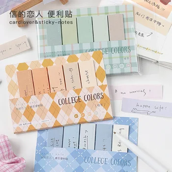 

100 Sheets College Color Series Self Adhesive Memo Pad Sticky Notes Bookmark Marker Memo Sticker Paper School Office Supplies