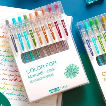 

9 Colors Doodling Gel Pen Set Painting Drawing School Stationery Ballpoint 0.5mm Student Hand Account Remarks Mark Pen