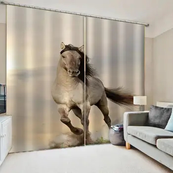 

Modern Home Decoration Living Room Curtains 3d horse curtains 3D Curtain stereoscopic lifelike