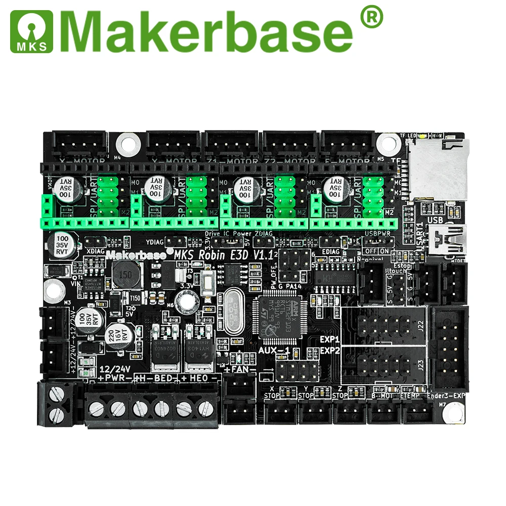 Placa de Controle Driver para Creality 3d com Tmc2209 Makerbase Robin 32bit Peças Impressora Uart Modo Ender 3 Cr-10 Mks e3 E3d - Imagem 5