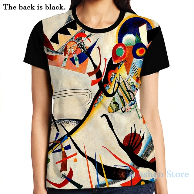 Kandinsky Camiseta con estampado de segmento azul para hombre y mujer, ropa para chica, Camisetas para camisetas manga corta|Camisetas| - AliExpress