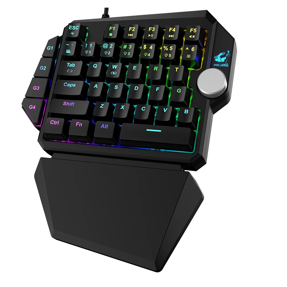 RGB Механическая игровая клавиатура K5 для одной руки 35 макроклавиш синий