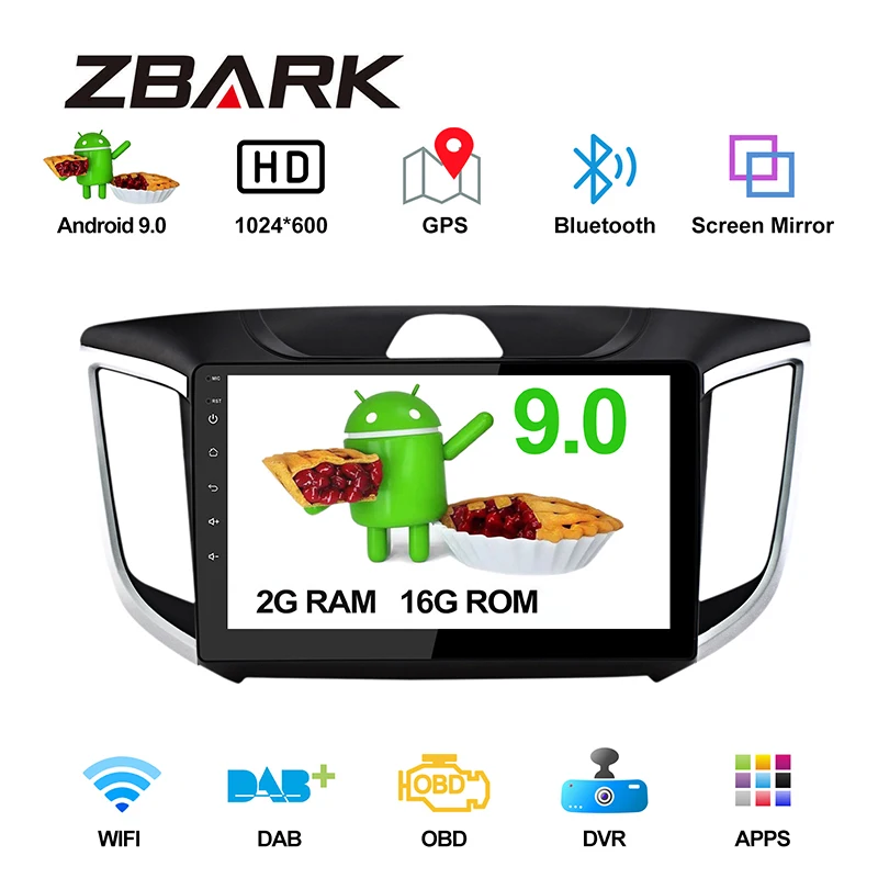 

2 din Android 9.0 Car Radio Multimedia Player gps Navigation No DVD For Hyundai Creta ix25 2015 2016 2017 2018 YHTK028