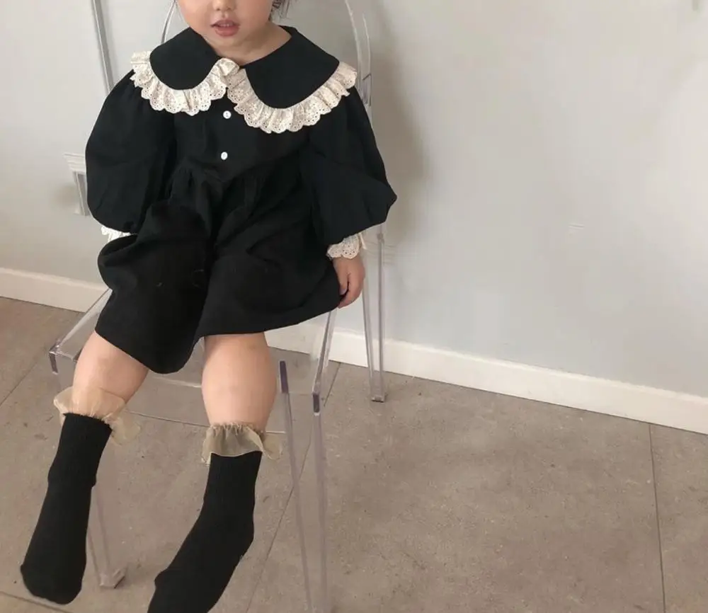 Новое Стильное платье с оборками для девочек модные весенние платья для маленьких девочек детская одежда для 1-7 лет