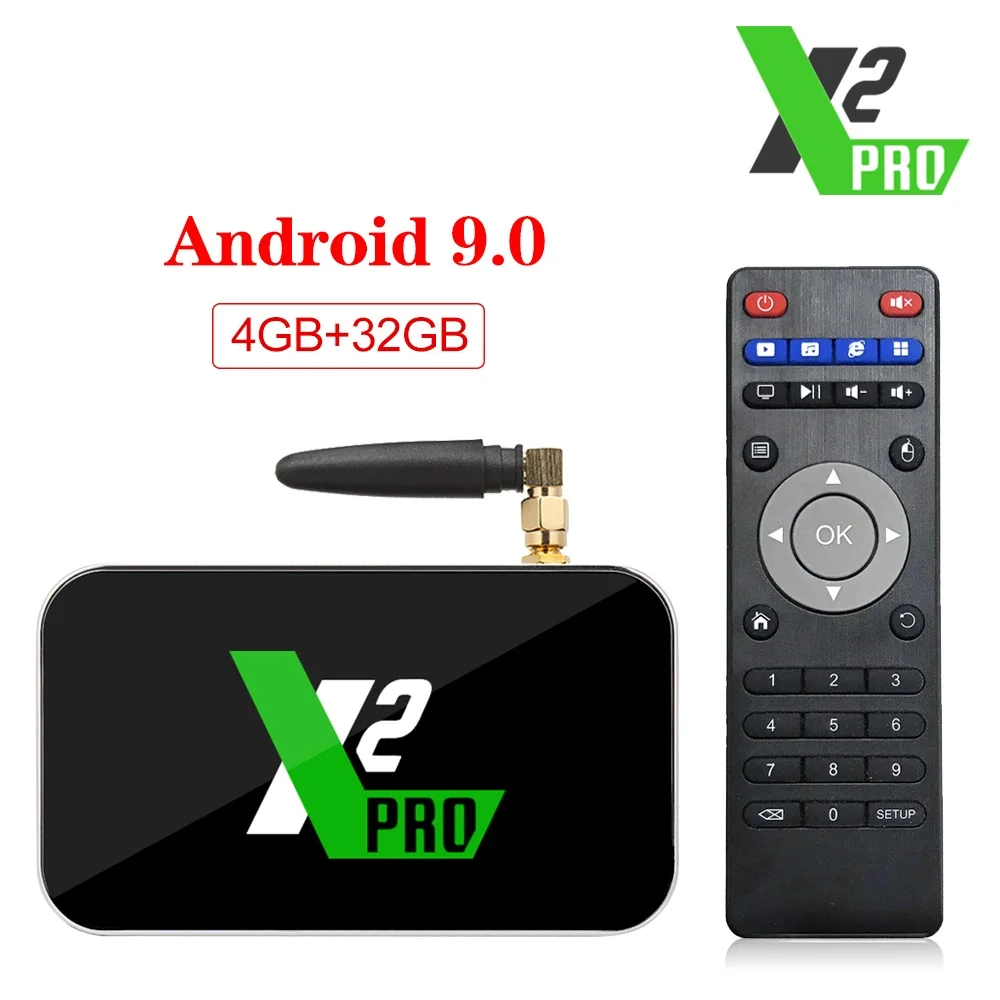 Ugoos Android 9,0 2/4 г 16Г/32г/X2 Pro/X2 cube Смарт ТВ Box Amlogic S905X2 2,4G/5G Wi-Fi 1000 м Bluetooth Media Player Декодер каналов кабельного телевидения компьютерной приставки к телевизору