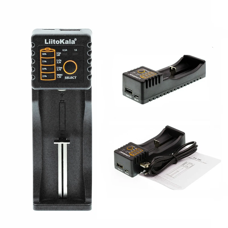 Lii-100 зарядное устройство для 26650 16340 RCR123 14500 LiFePO4 1,2 в Ni-MH Ni-Cd