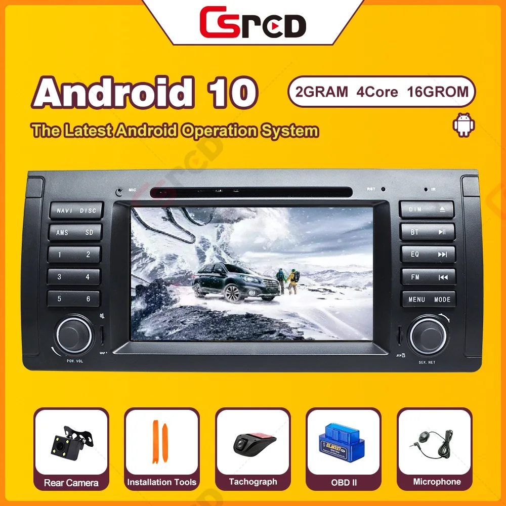 Csred Авто Радио Android 10 для BMW X5 E53 M5 5 серии E38 E39 1996 2001 Мультимедиа GPS навигация