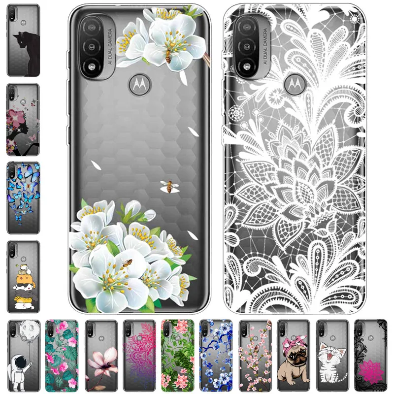 Per Motorola Moto E40 E30 E20 Custodia Trasparente Tpu Soft Lovely Cat Cover Posteriore Trasparente Per Moto E30 Motoe40 E 40 Capas In Silicone