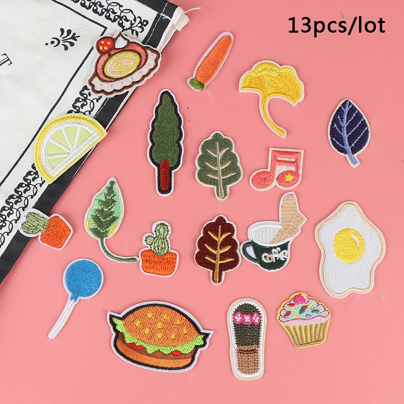 13pcs/lot lovely embroidery patch badge Iron on cute Clothes Stickers Apparel Accessories Label DIY clothes