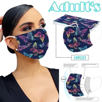 

10PCS Mask Disposable Face Mask Unisex 3-layer filtration Breathable Dustproof Protective adult Mask Navidad Fast Delivery#30