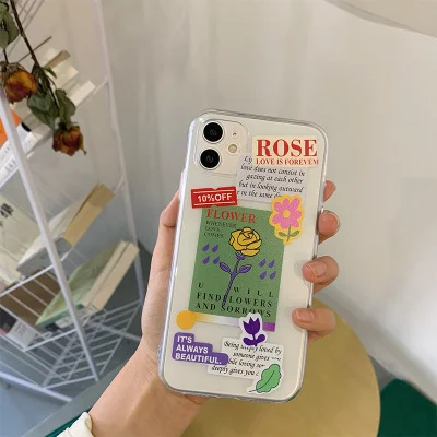 

phone case mobile phone shell for iphone11 XR XS 7/8/SE 2020 11pro Xs 7p/8plus X/Xs ins cute Cartoon label