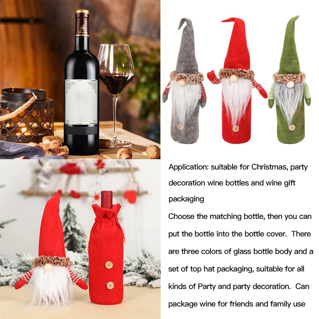 3 предмета в комплекте с рождественскими мотивами бутылки вина крышка