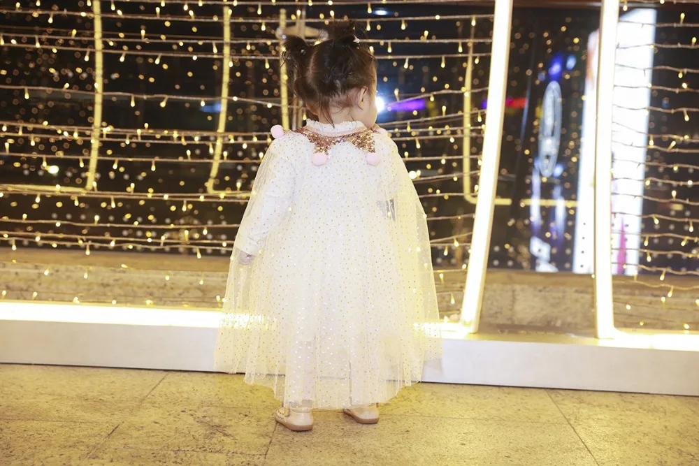 Baby Girl Cloak Sequin Ball Tulle Shawl Kids Dress Out Coat Party Beach Rainbow Wrap Princess Christmas Costume One Size