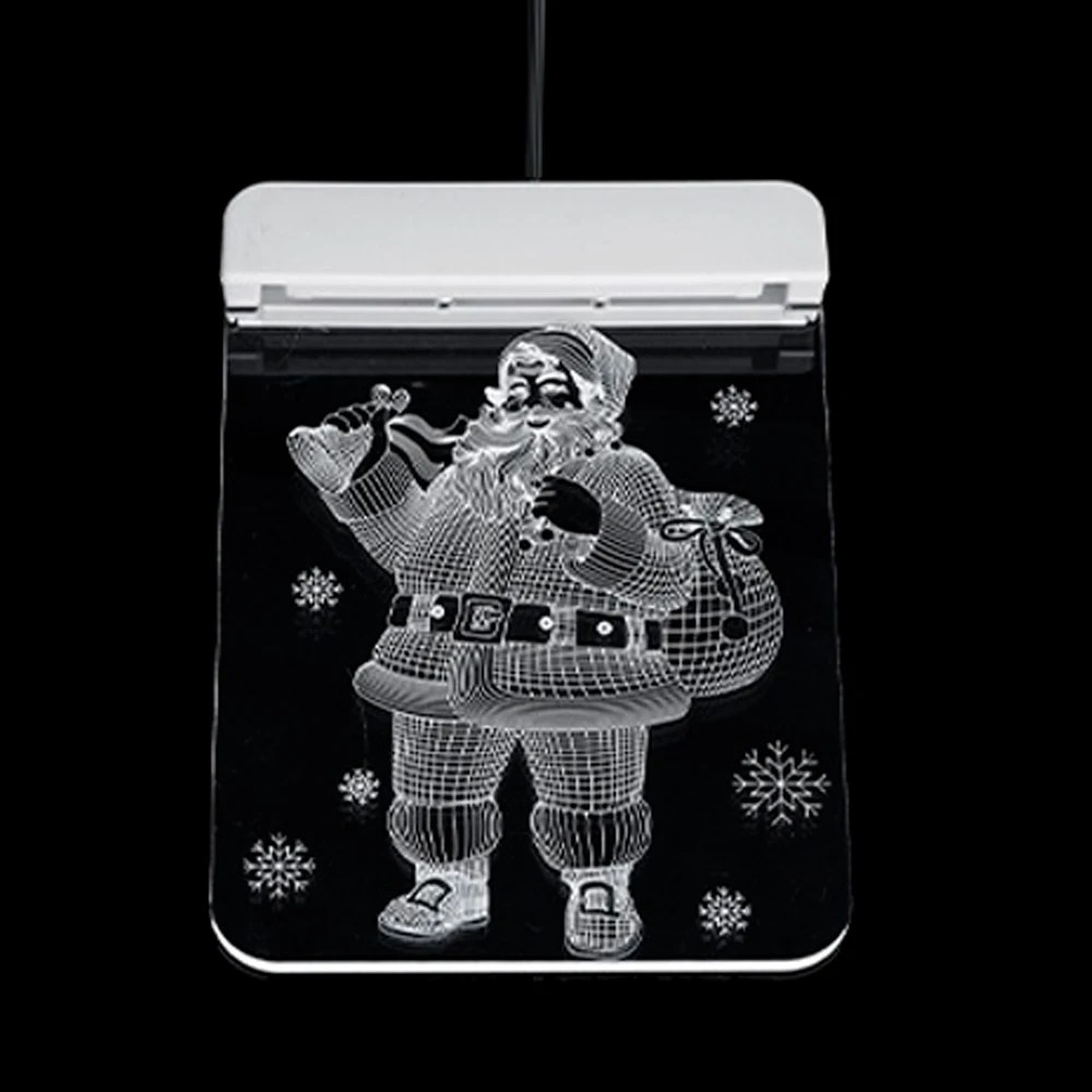 Santa Claus Светодиодный светильник на присоске 3D двери и окна Санта-Клаус колокольчики с фигуркой лося Рождественский светильник s светодиодный светильник-гирлянда s Снежинка новогодний экономичный - Цвет: Santa Claus