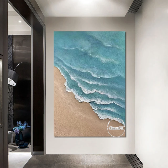 Waves Epoxy Resin Art IV Framed On Canvas Painting