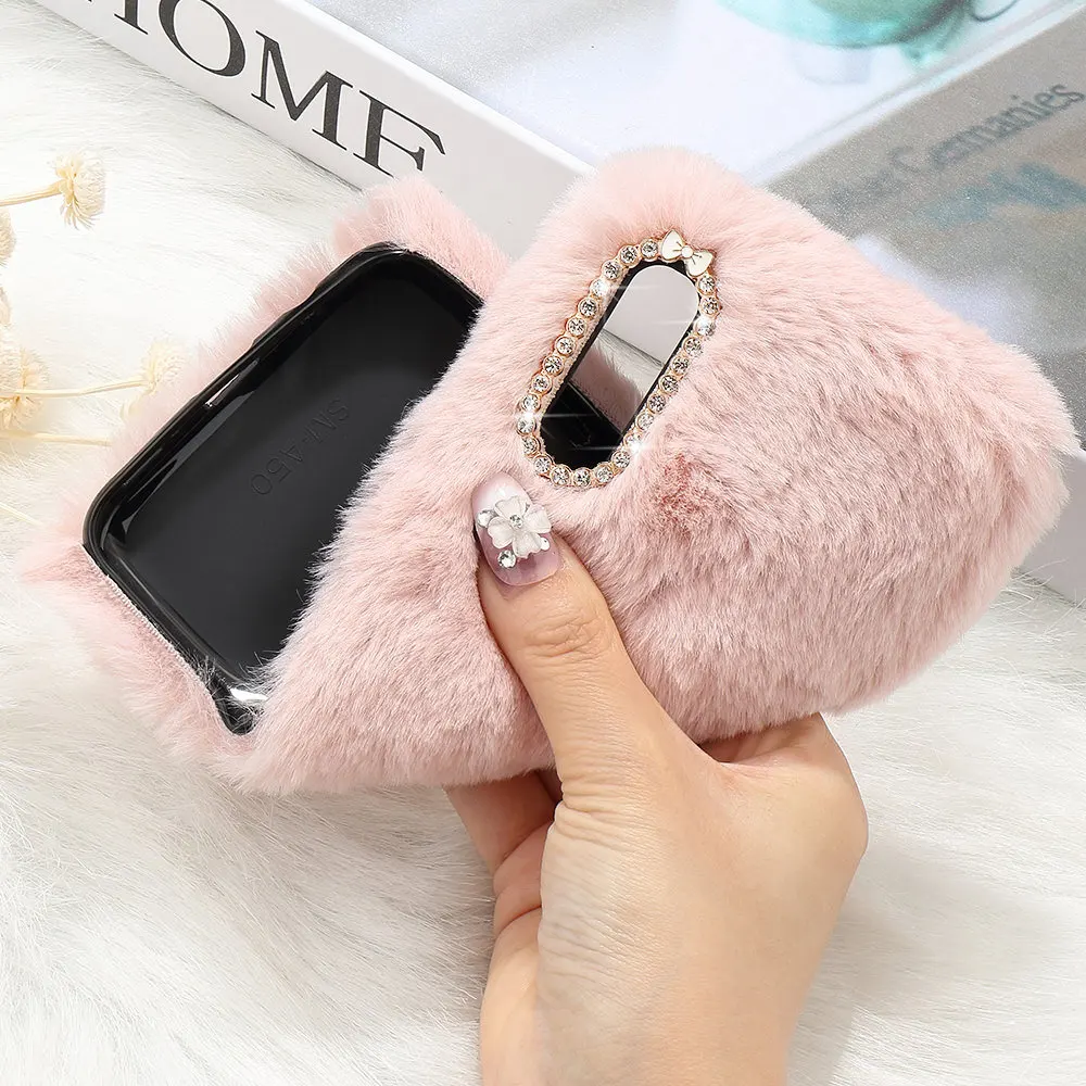 LLZ. COQUE пушистый чехол для samsung Galaxy A10 A10e A20 A20e A3 A30 A40 A50 A6 A6 A70 A8 J3 J4 J5 J6 плюс кролик чехлы