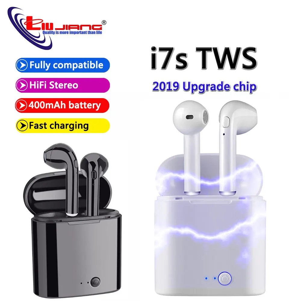 I7s TWS Bluetooth беспроводные наушники портативные с зарядным боксом спортивные