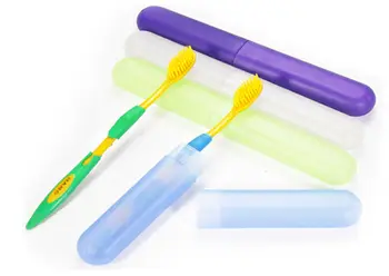 

Portable Toothbrush Holder Outdoor Travel Hiking Camping Toothrush Case Bathroom Accessories Random Color