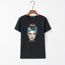 Европейский Американский летний женский дизайн B удобные с короткими рукавами хлопковый топ футболка для девочек 3D принт хлопок вентиляция Мягкая футболка