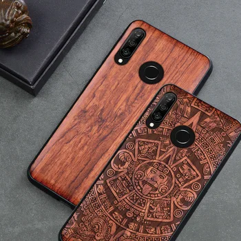 

For Huawei P30 Lite Case Boogic Original Wood funda P30 lite Rosewood TPU Shockproof Back Cover Phone Shell Huawei P30 Lite case