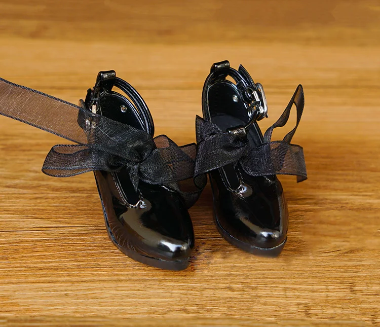 2 Кукольная обувь BJD подходит для 1/3 размера, трехминутная лента, высокий каблук, черный и белый порошок(3 цвета), аксессуары для кукол - Цвет: 2