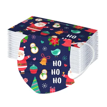 

Non-woven 10/50/100PCS One Time Face Mask Fashion Children 3 Layer Mask Print Christmas Masks Mouth Mask With Design Masque