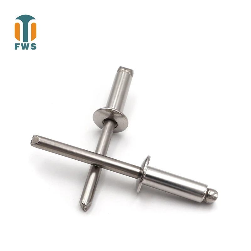 

200PCS M4.8 8-30mm Multi Size GB12618.4DIN EN ISO15983 Stainless Steel Round Head Blind Rivets for Furniture Car Aircraft