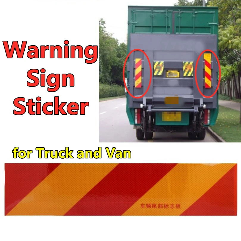 

2pcs Universal Car-styling Aluminum Rear body Warning Sign Sticker For Truck Van Reflective Waterproof Car Stickers 55*13cm