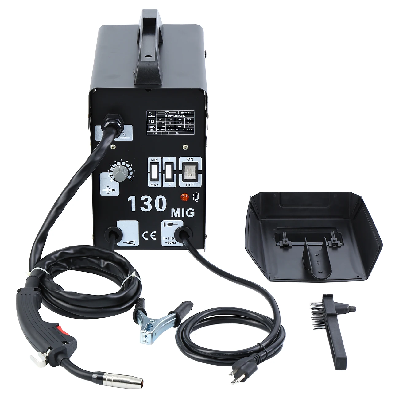 

Yonntech MIG 130 Welder Gas Less Flux Core Wire Automatic Feed Welding Machine W/ Mask