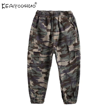 

Kids Camouflage Boys Trousers Children Casual Clothes Spring Autumn Teenage Cargo PantsBig Pocket Exercise Pants for Boys