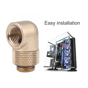 

Tube Fitting Computer Water Cooling G1/4 Thread 90 Degree Elbow Connector 360 Degree Rotation