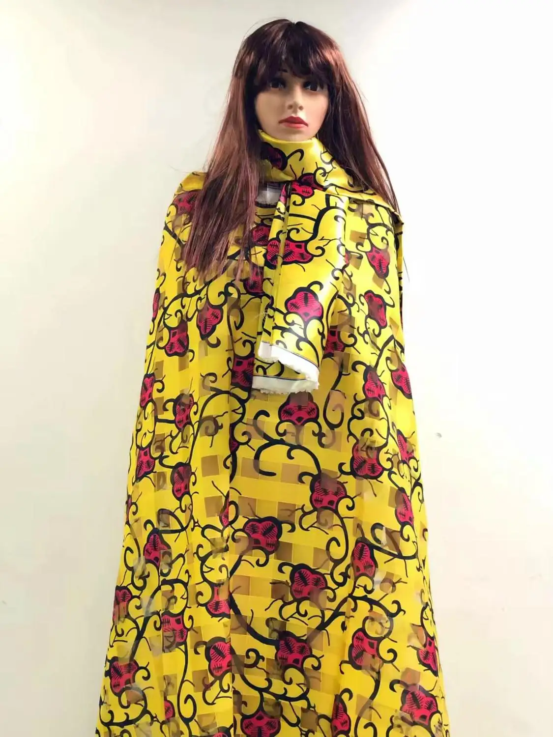 Органза ткань чистый шелк ткань африканская ткань абкара африканская вощеная ткань принтом 2+ 4 ярда органза лента шелк для вечеринки платье MM-C6