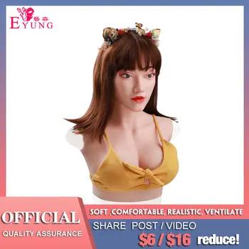 

EYUNG Elsa Top quality realistic silicone breast forms,cross dressing, female silicone mask with boobs,party masquerade for men