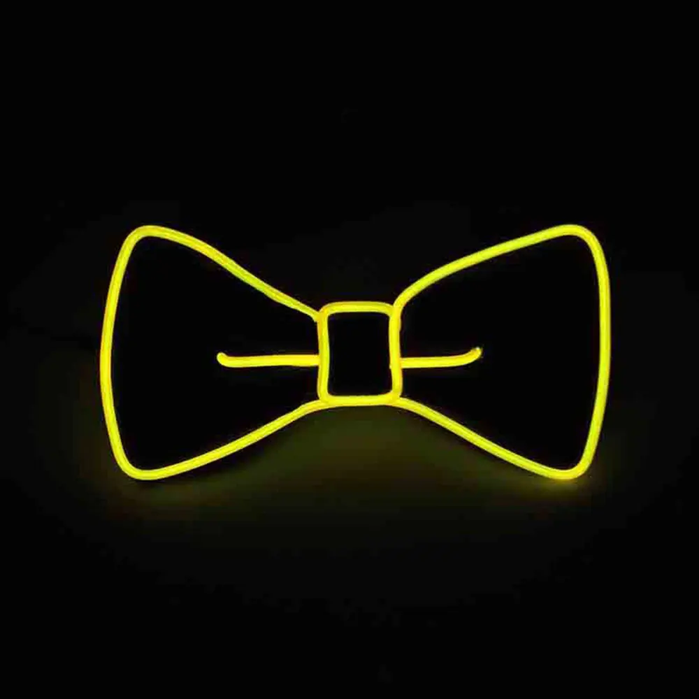 Flashing Necktie Polyester Silk Accessories Evening Show Christmas Gift Bow Tie Luminous LED Dance Jewelry Bowtie Party