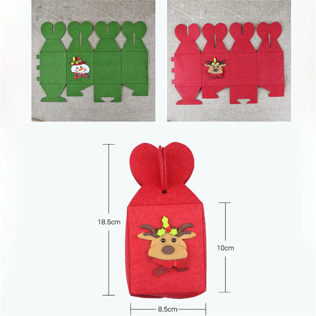 Foldable Candy Gift Bag Claus Merry Christmas Candy Gift Boxes Non-woven Christmas Decoration Gift Bag Gifts Decor PP3