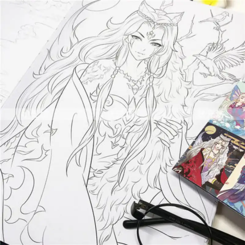 Bai Yao Xing Aesthetic Painting Chinese Ancient Style Colored Pencil Drawing Fairy Theme Coloring Book For Adult Kids Games Aliexpress