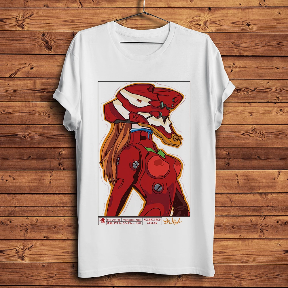 Футболка Asuka Langley Soryu мужская с коротким рукавом смешная тенниска в стиле аниме