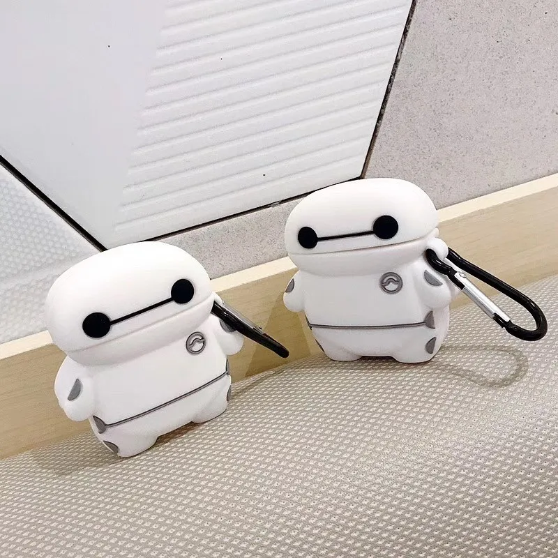 

3D Baymax Robot Cute Cartoon Earphone Case For Airpods 1 2 Case Silicone Bluetooth Headphone Case Protective Cover Accessories