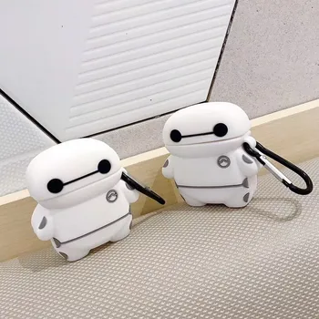 

3D Baymax Robot Cute Cartoon Earphone Case For Airpods 1 2 Case Silicone Bluetooth Headphone Case Protective Cover Accessories