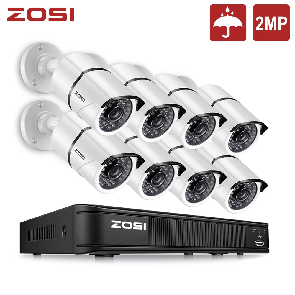 Система видеонаблюдения ZOSI 1080P 8 каналов 2 МП с ночным видением  Безопасность | Система наблюдения -4001313315927
