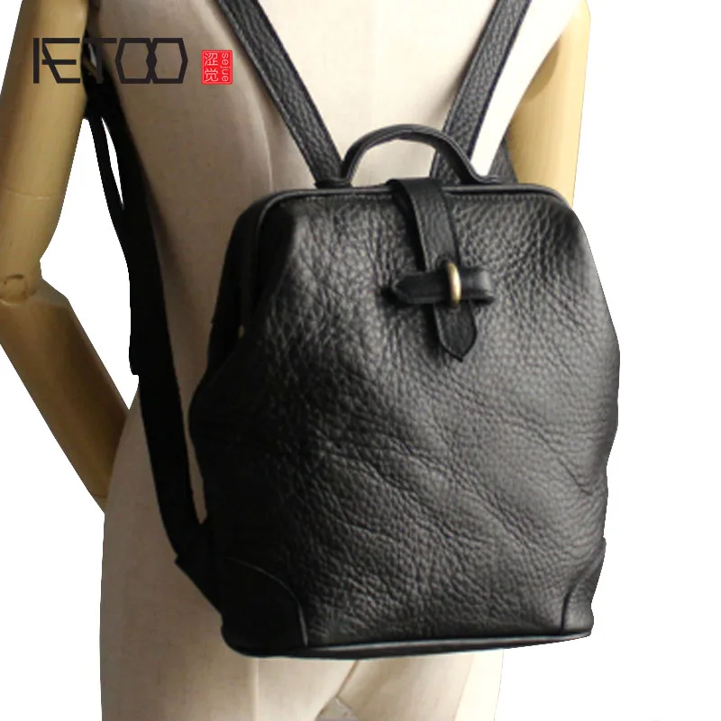 

BJYL Original Hand Shoulder Bag Female Dermatologist Bag Japanese & Korean Simple Wild Top Cowhide English College Wind Backpac