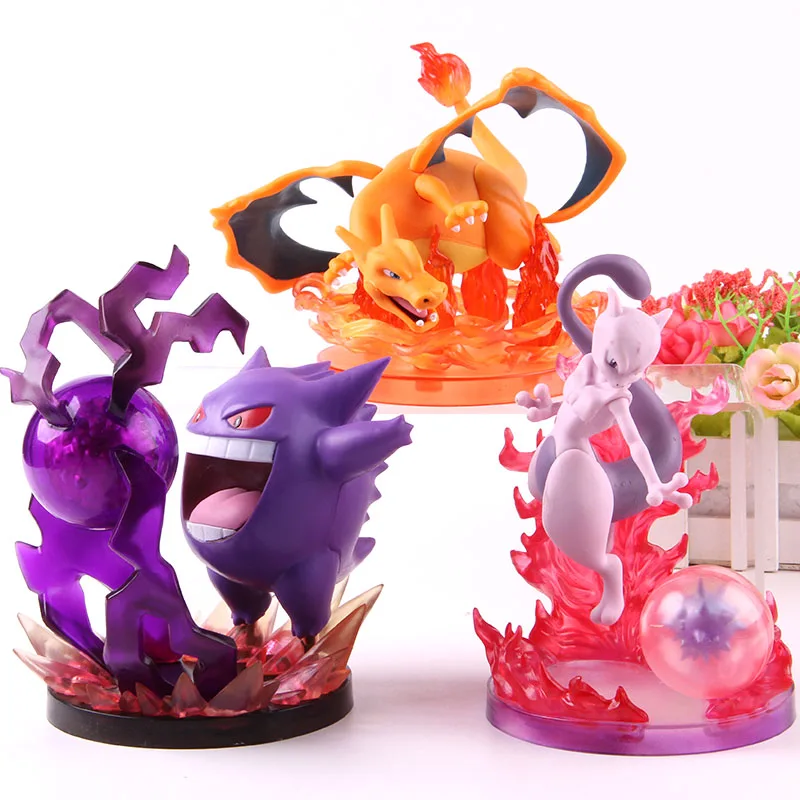 Аниме мультфильм монстр Mewtwo Gengar Charizard Фигурки ПВХ Фигурки Acrion фигурка Коллекционная модель игрушки куклы