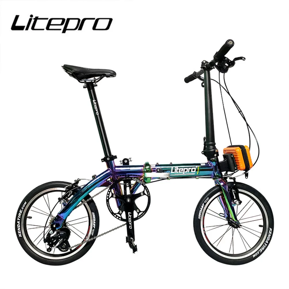 

Litepro 412 14/16Inch Folding Bike Aluminum Alloy Mini Modification Colorful Outer 3 5 Speed Bicycle Vehicle