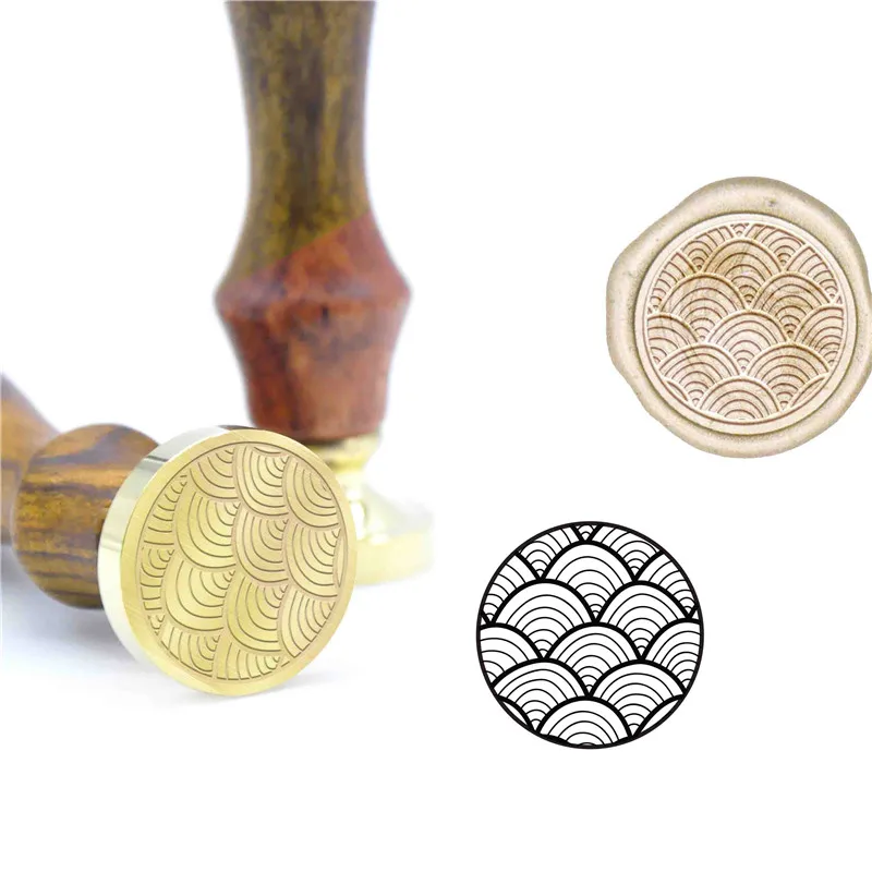 Wax seal 05 Узор с цветком лотоса воск печать штамп B48 индивидуальный восковой штамповки букв для ювелирных изделий штамп деревянная ручка DIY древняя печать ретро штамп - Цвет: Wax seal 05