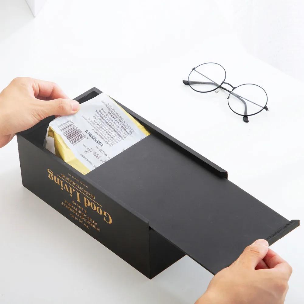 Wooden Tissue Box Container Napkin Tissue Holder Paper Dispenser Simple Fashion Tissue Holder Case For Office Home Decoration