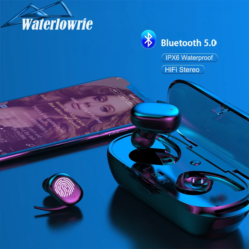 

TWS Wireless Headphone hifi Stereo Mini Bluetooth 5.0 Earphone With Dual Mic Sports IPX6 Waterproof Earbuds Auto Pairing Headset