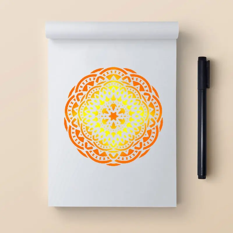 

9pcs/set Mandala Stencil Drawing Template for Tile Floor Painting Board Album L41F