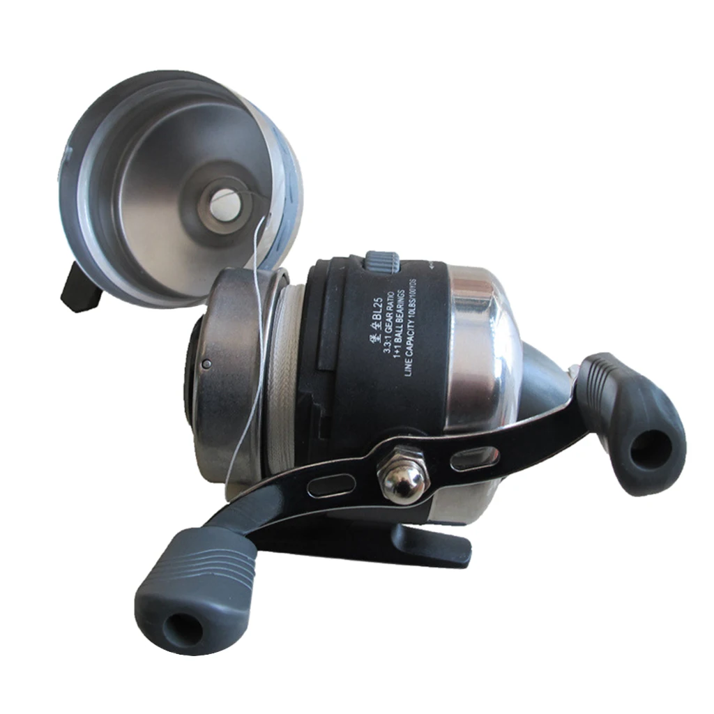 Stainless Steel Spincast Fishing Reel Saltwater Closed Face Under-spin Reel 3.1:1 1+1BB